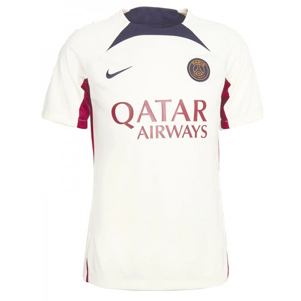 Paris Saint Germain strike jersey pre-match training soccer uniform men's white sports football kit top shirt 2023-2024